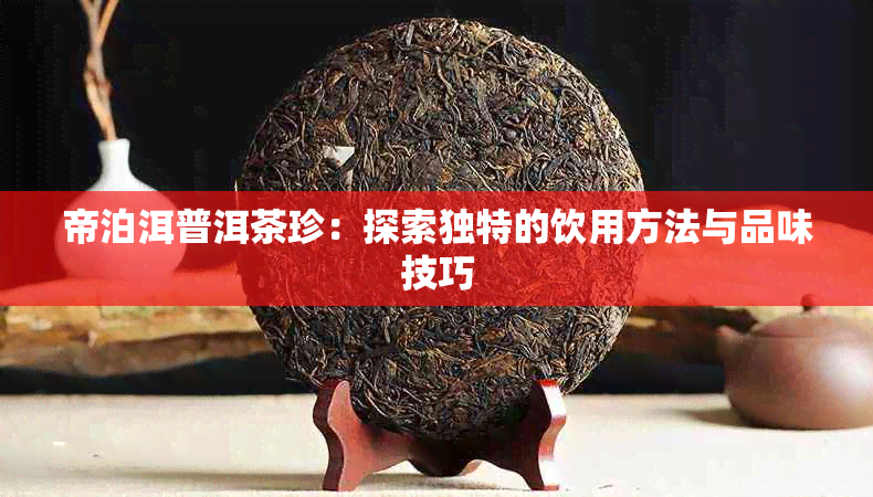 帝泊洱普洱茶珍：探索独特的饮用方法与品味技巧