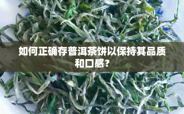 如何正确存普洱茶饼以保持其品质和口感？