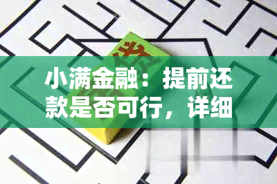 小满金融：提前还款是否可行，详细了解随时还款功能