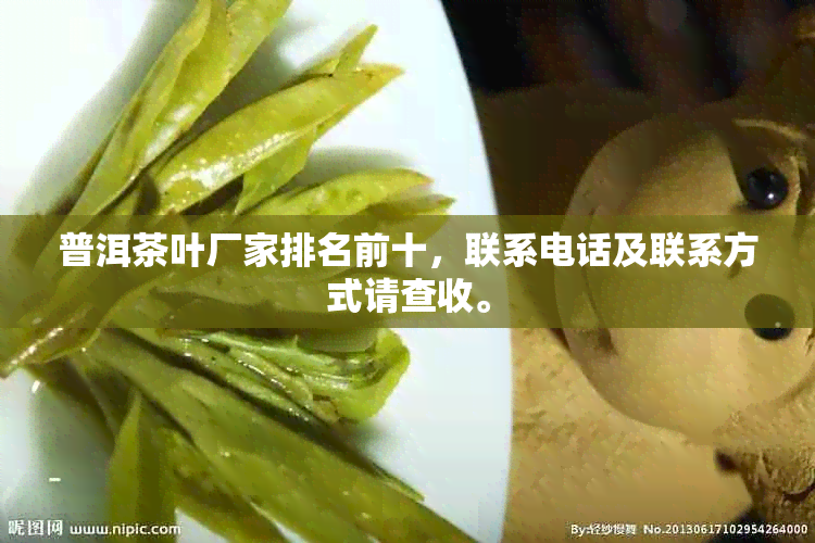 普洱茶叶厂家排名前十，联系电话及联系方式请查收。