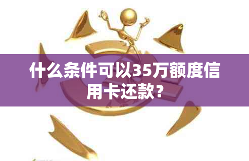 什么条件可以35万额度信用卡还款？