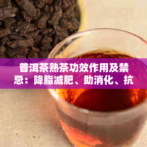 普洱茶熟茶功效作用及禁忌：降脂减肥、助消化、抗氧化等。