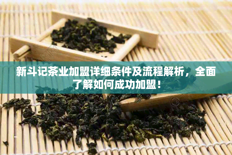 新斗记茶业加盟详细条件及流程解析，全面了解如何成功加盟！