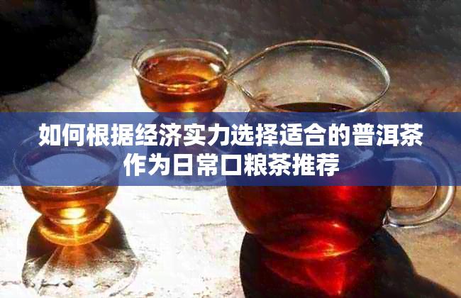 如何根据经济实力选择适合的普洱茶作为日常口粮茶推荐