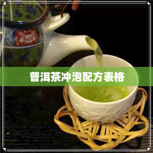 普洱茶冲泡配方表格