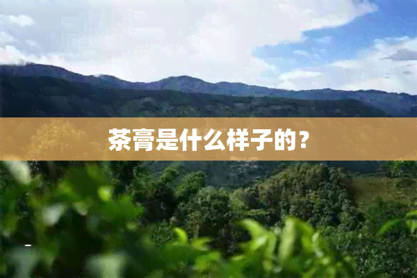 茶膏是什么样子的？