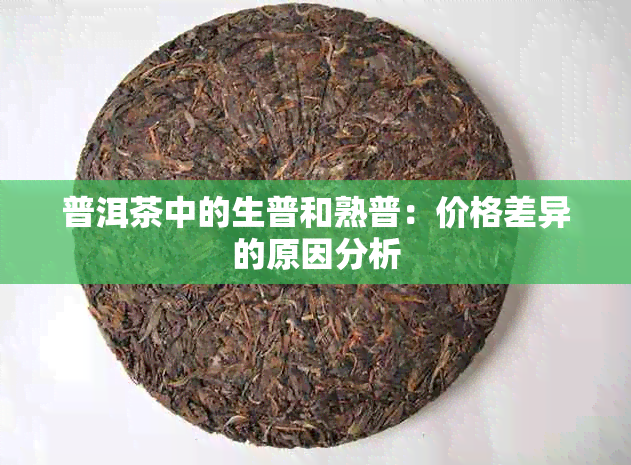 普洱茶中的生普和熟普：价格差异的原因分析