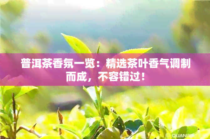 普洱茶香氛一览：精选茶叶香气调制而成，不容错过！