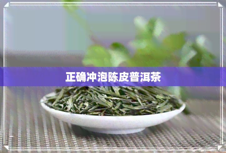 正确冲泡陈皮普洱茶