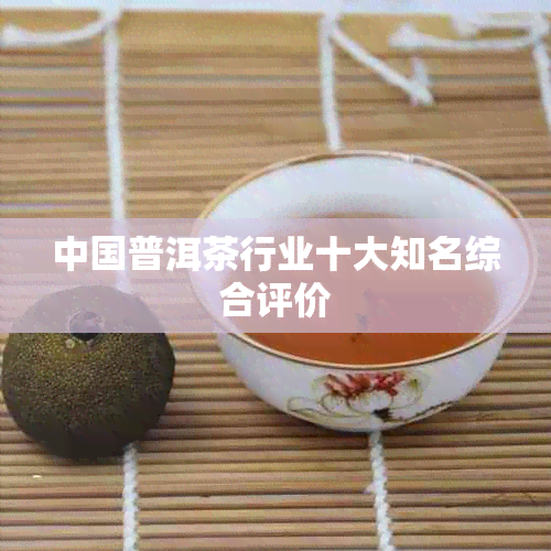 中国普洱茶行业十大知名综合评价