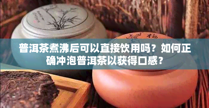 普洱茶煮沸后可以直接饮用吗？如何正确冲泡普洱茶以获得口感？