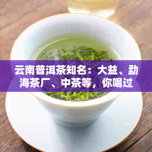 云南普洱茶知名：大益、勐海茶厂、中茶等，你喝过哪些？