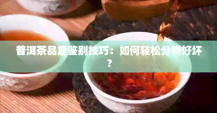 普洱茶品质鉴别技巧：如何轻松分辨好坏？