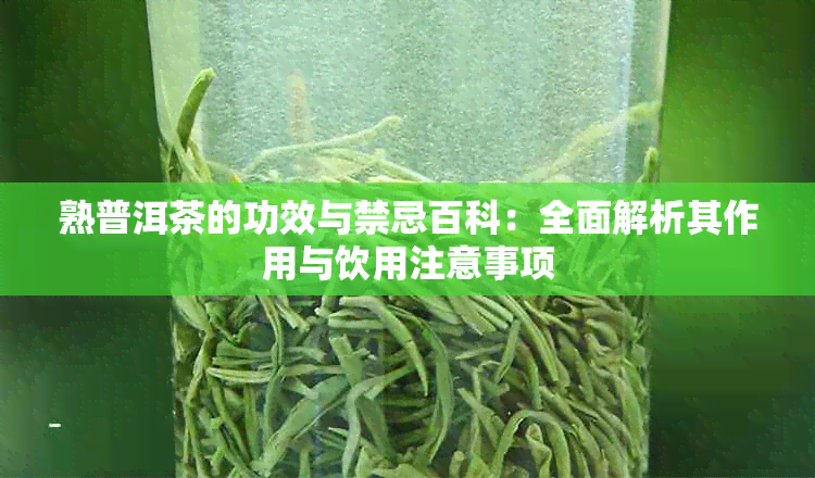 熟普洱茶的功效与禁忌百科：全面解析其作用与饮用注意事项