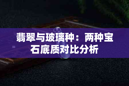 翡翠与玻璃种：两种宝石底质对比分析