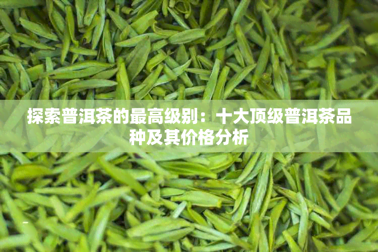 探索普洱茶的更高级别：十大顶级普洱茶品种及其价格分析