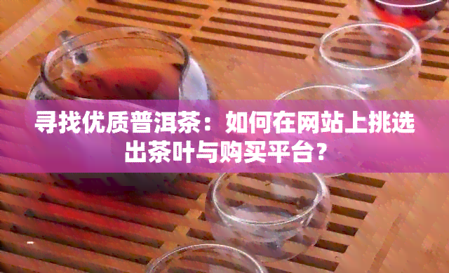 寻找优质普洱茶：如何在网站上挑选出茶叶与购买平台？