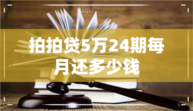 拍拍贷5万24期每月还多少钱