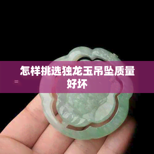 怎样挑选独龙玉吊坠质量好坏