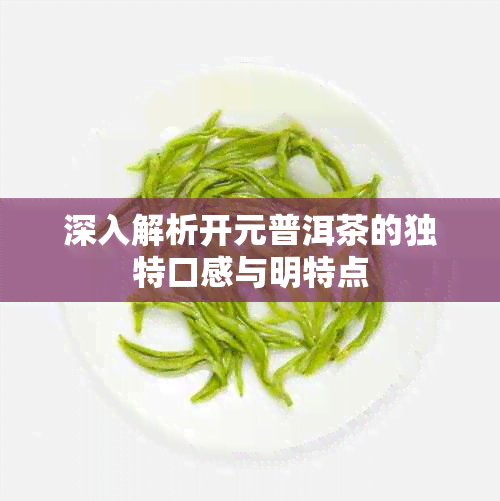 深入解析开元普洱茶的独特口感与明特点