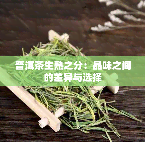 普洱茶生熟之分：品味之间的差异与选择