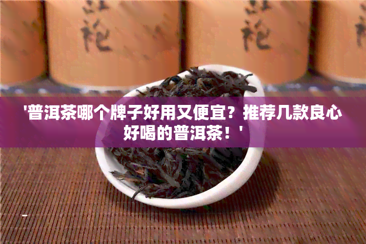 '普洱茶哪个牌子好用又便宜？推荐几款良心好喝的普洱茶！'