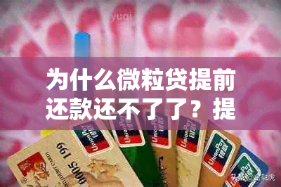 为什么微粒贷提前还款还不了了？提前还款后不能借款的原因是什么？