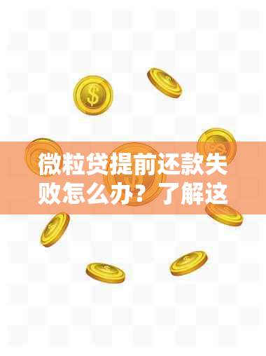 微粒贷提前还款失败怎么办？了解这些解决方法后轻松完成还款！