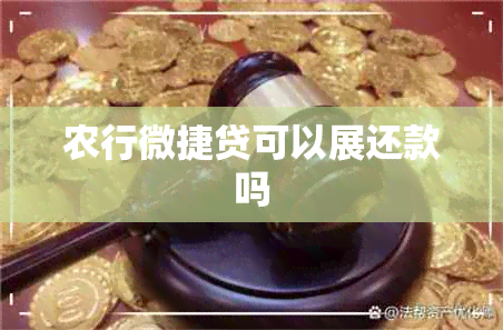 农行微捷贷可以展还款吗