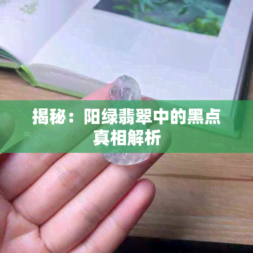 揭秘：阳绿翡翠中的黑点真相解析