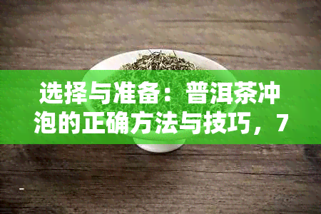 选择与准备：普洱茶冲泡的正确方法与技巧，7502型茶叶品鉴指南