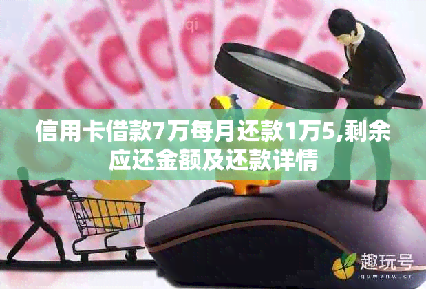 信用卡借款7万每月还款1万5,剩余应还金额及还款详情