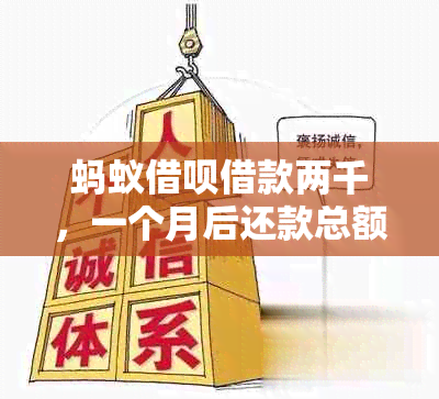 蚂蚁借呗借款两千，一个月后还款总额及相关利息分析