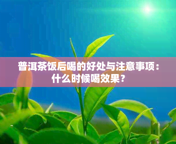 普洱茶饭后喝的好处与注意事项：什么时候喝效果？