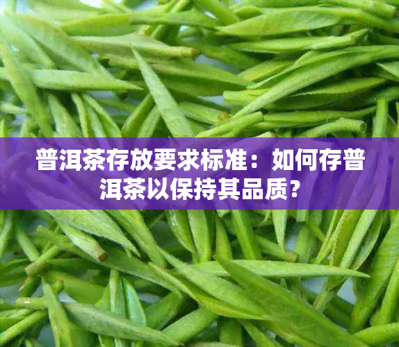 普洱茶存放要求标准：如何存普洱茶以保持其品质？