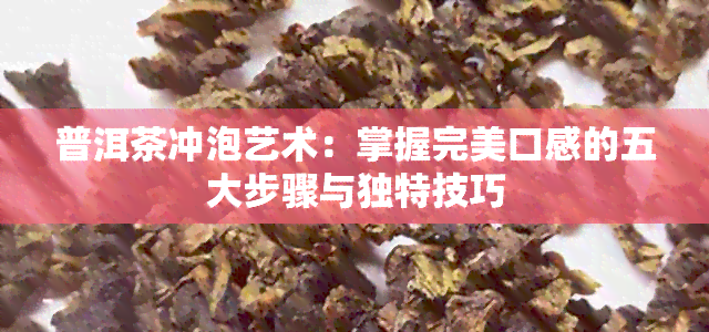 普洱茶冲泡艺术：掌握完美口感的五大步骤与独特技巧