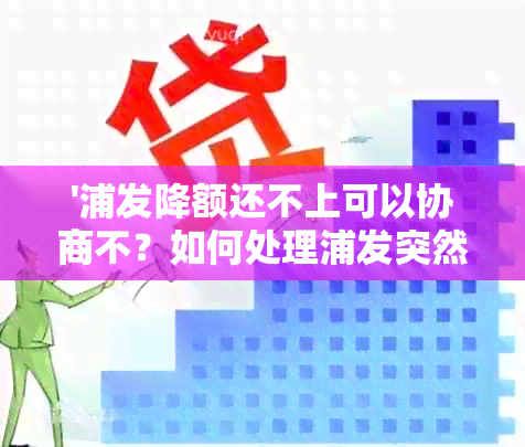 '浦发降额还不上可以协商不？如何处理浦发突然降额情况，能否分期还款？'