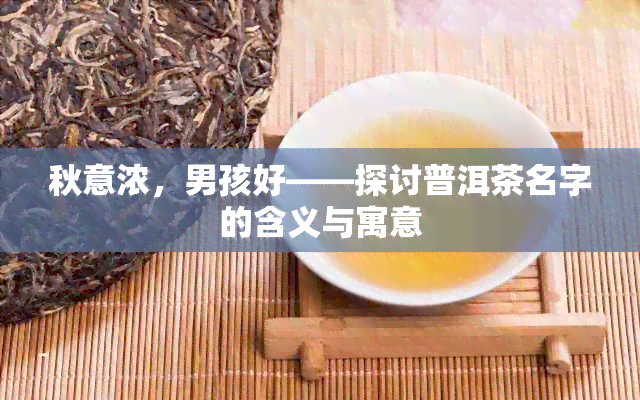 秋意浓，男孩好——探讨普洱茶名字的含义与寓意