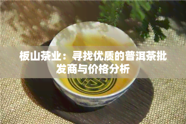 板山茶业：寻找优质的普洱茶批发商与价格分析