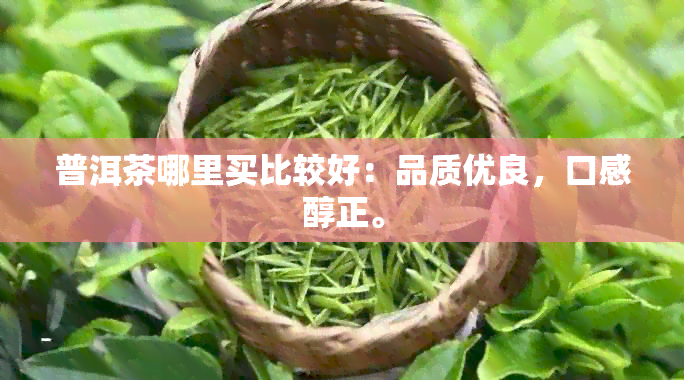 普洱茶哪里买比较好：品质优良，口感醇正。