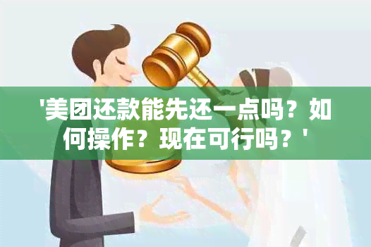 '美团还款能先还一点吗？如何操作？现在可行吗？'