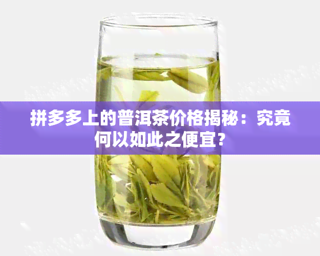 拼多多上的普洱茶价格揭秘：究竟何以如此之便宜？