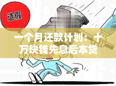 一个月还款计划：十万块钱先息后本贷款每月应还多少？