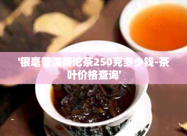 '银毫普洱茶沱茶250克多少钱-茶叶价格查询'