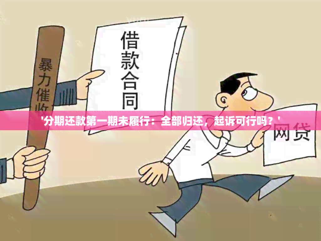 '分期还款之一期未履行：全部归还，起诉可行吗？'