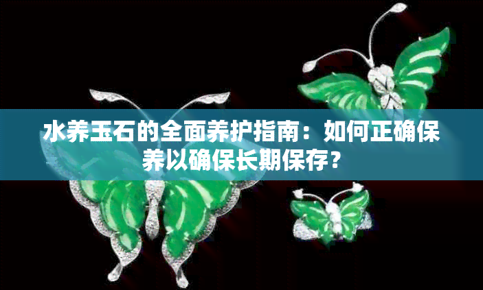 水养玉石的全面养护指南：如何正确保养以确保长期保存？