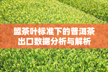 盟茶叶标准下的普洱茶出口数据分析与解析