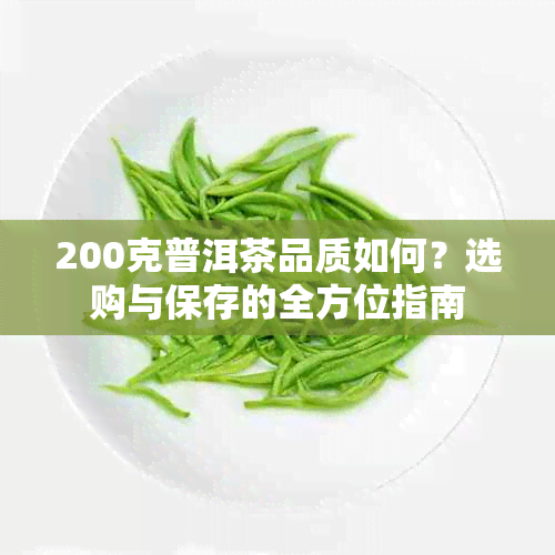 200克普洱茶品质如何？选购与保存的全方位指南