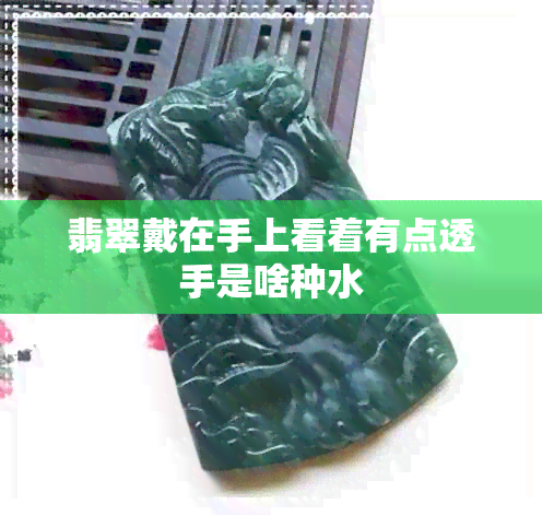 翡翠戴在手上看着有点透手是啥种水