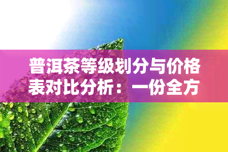 普洱茶等级划分与价格表对比分析：一份全方位的普洱茶推荐清单